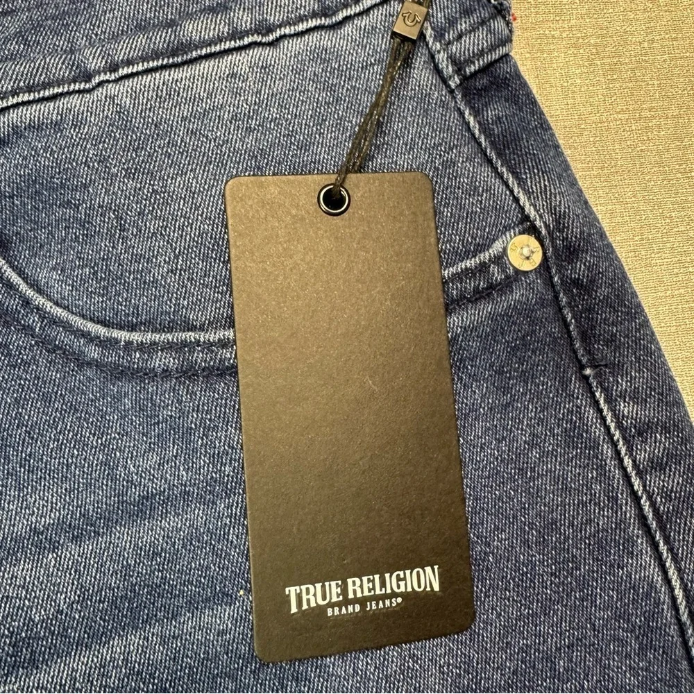 NWT New $159 True Religion Ricky Straight Leg Flap Pockets Jeans Size 30 x 33